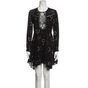 ALC mini dress silk size S black design floral